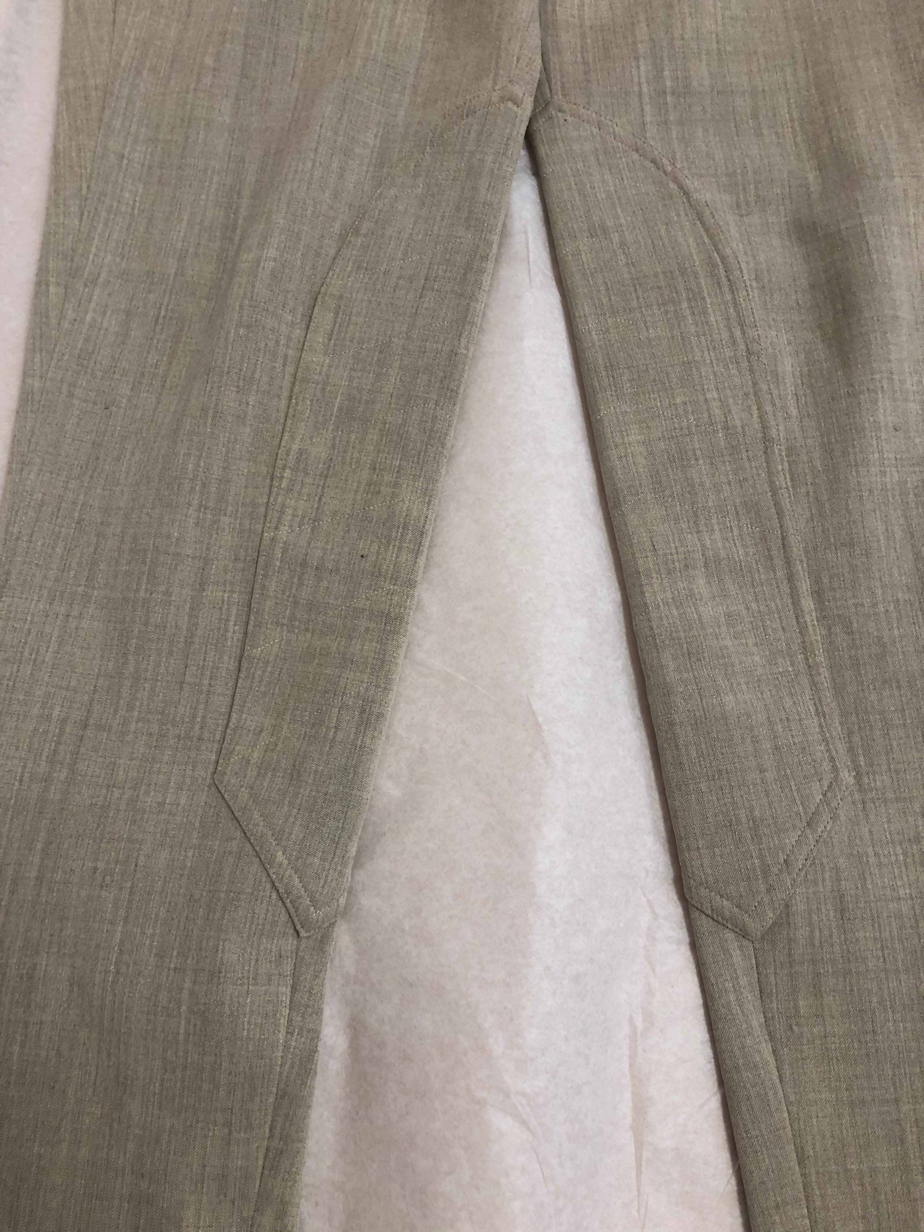 Gray Hermes High Waisted Jodhpurs with Clou de Selle Ankle Snaps 38 Fr