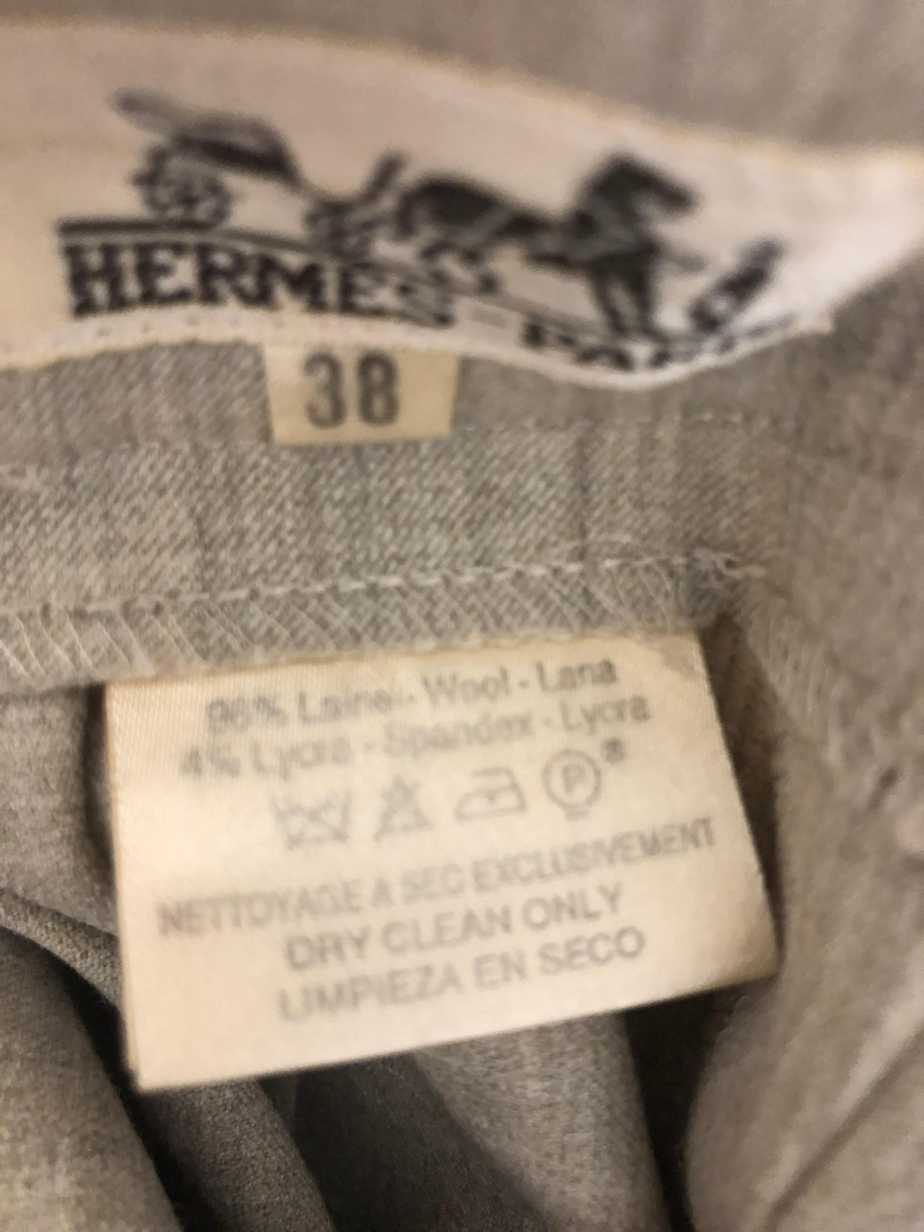 Hermes High Waisted Jodhpurs with Clou de Selle Ankle Snaps 38 Fr 2