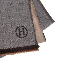 Hermes Himalaya Colorblock Artisanale Cashmere Mufffler Brun / Taupe / Camel
