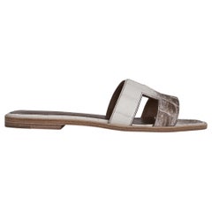 Hermes Himalaya Oran Sandal Matte Alligator Flat Shoes 37/ 7 New w/ Box