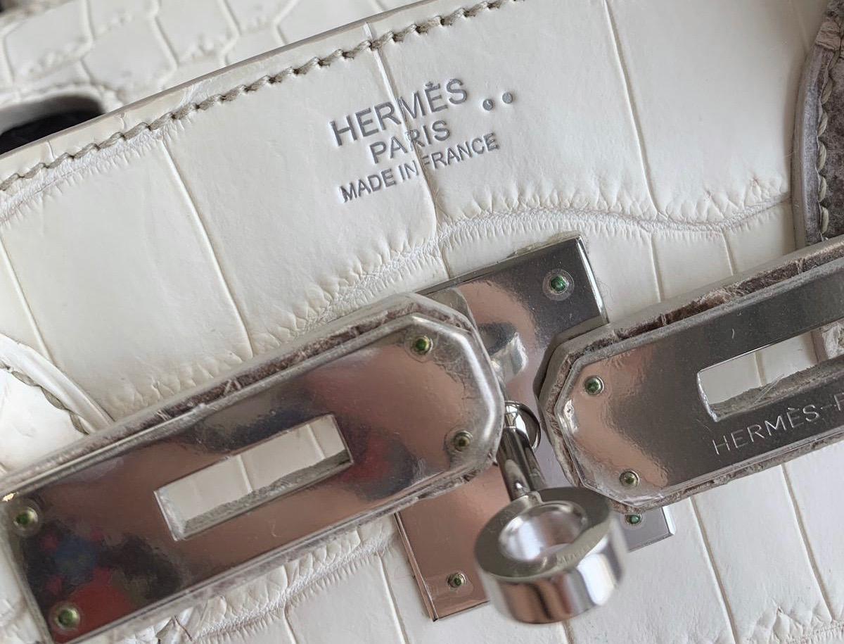 Hermès Himalayan 30 cm Crocodile Birkin Bag Neuf à Palm Beach, FL