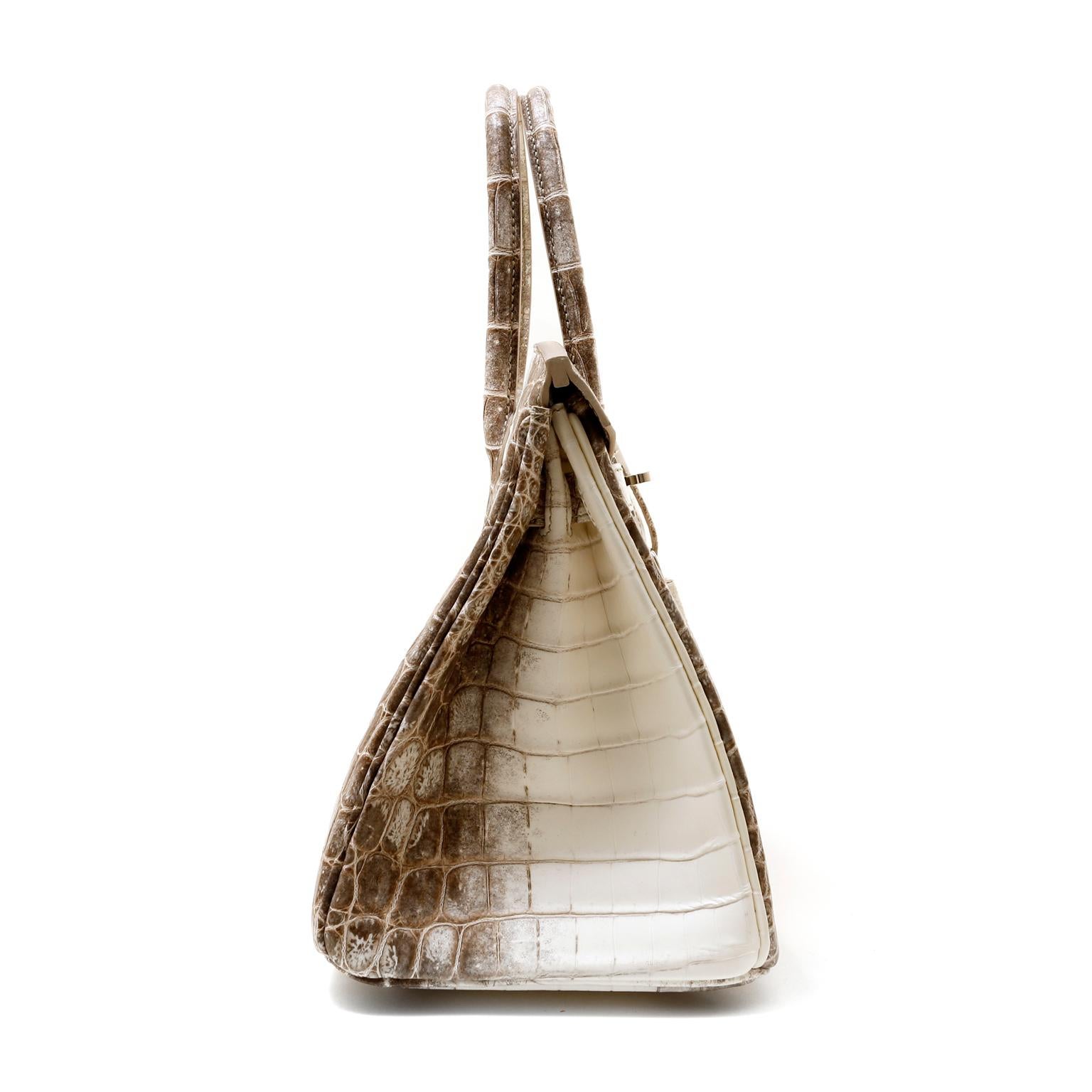 Beige Hermès - Birkin 30 cm en crocodile de l'Himalaya 2021