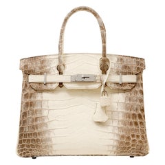 Hermès Birkin 30 Rose Pourpre Shiny Porosus Crocodile Palladium Hardware Bag  For Sale at 1stDibs