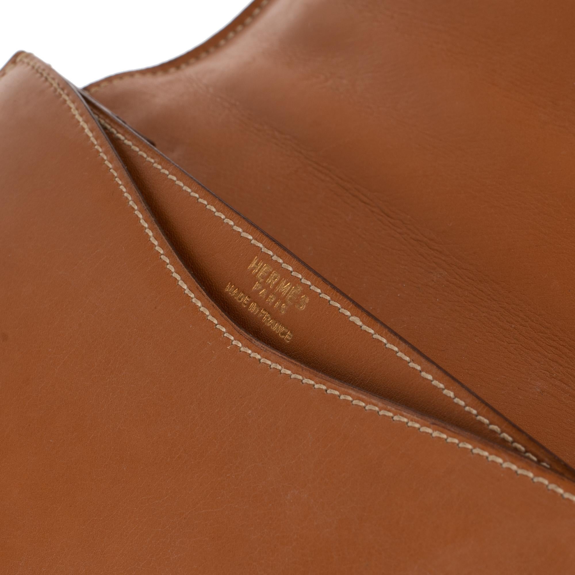 Women's or Men's Hermès Hobo bag in gold calfskin leather with golden hardware !