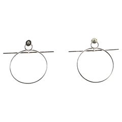 Hermes Hoop Sterling Silver Earrings Silver