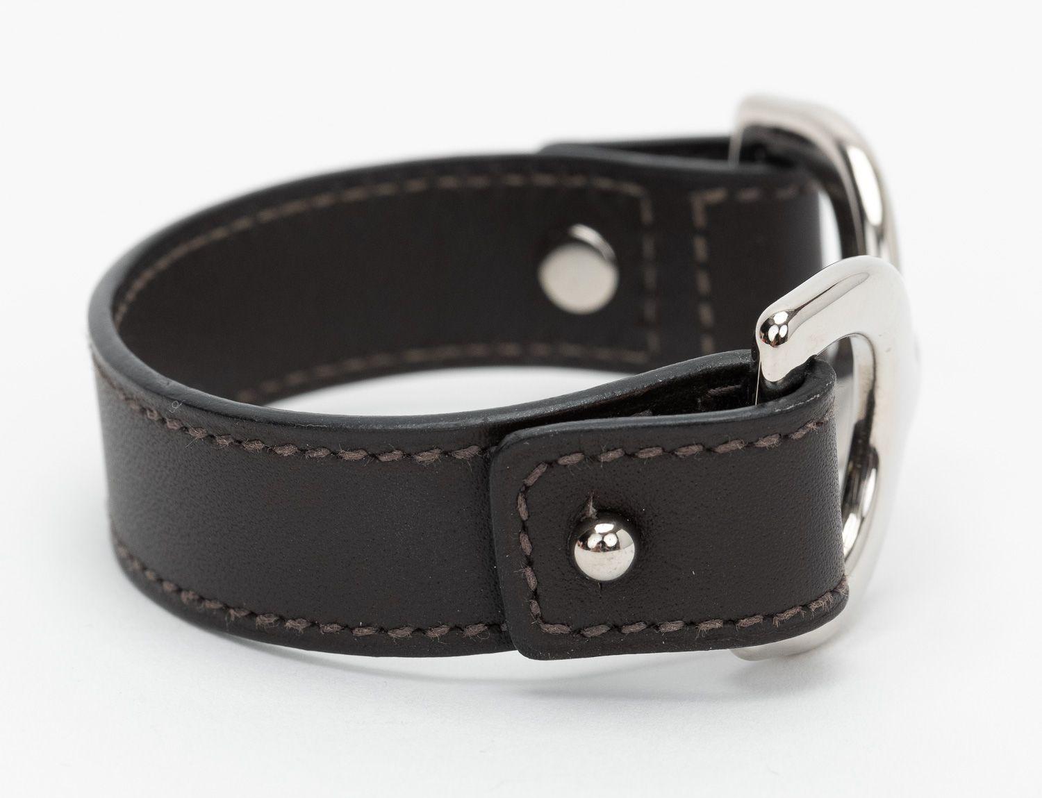 Femenino o masculino Hermès Horse Bit Pulsera Marrón en venta