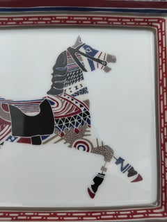 Hermès Cigar Ashtray Change Tray Porcelain Platinum Horse Print