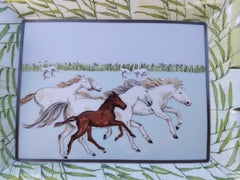 Hermès Porcelain Cigar Ashtray Horses Galloping