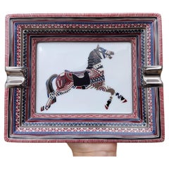 Cenicero para puros Hermès Caballo Bandeja de cambio Porcelana Platino
