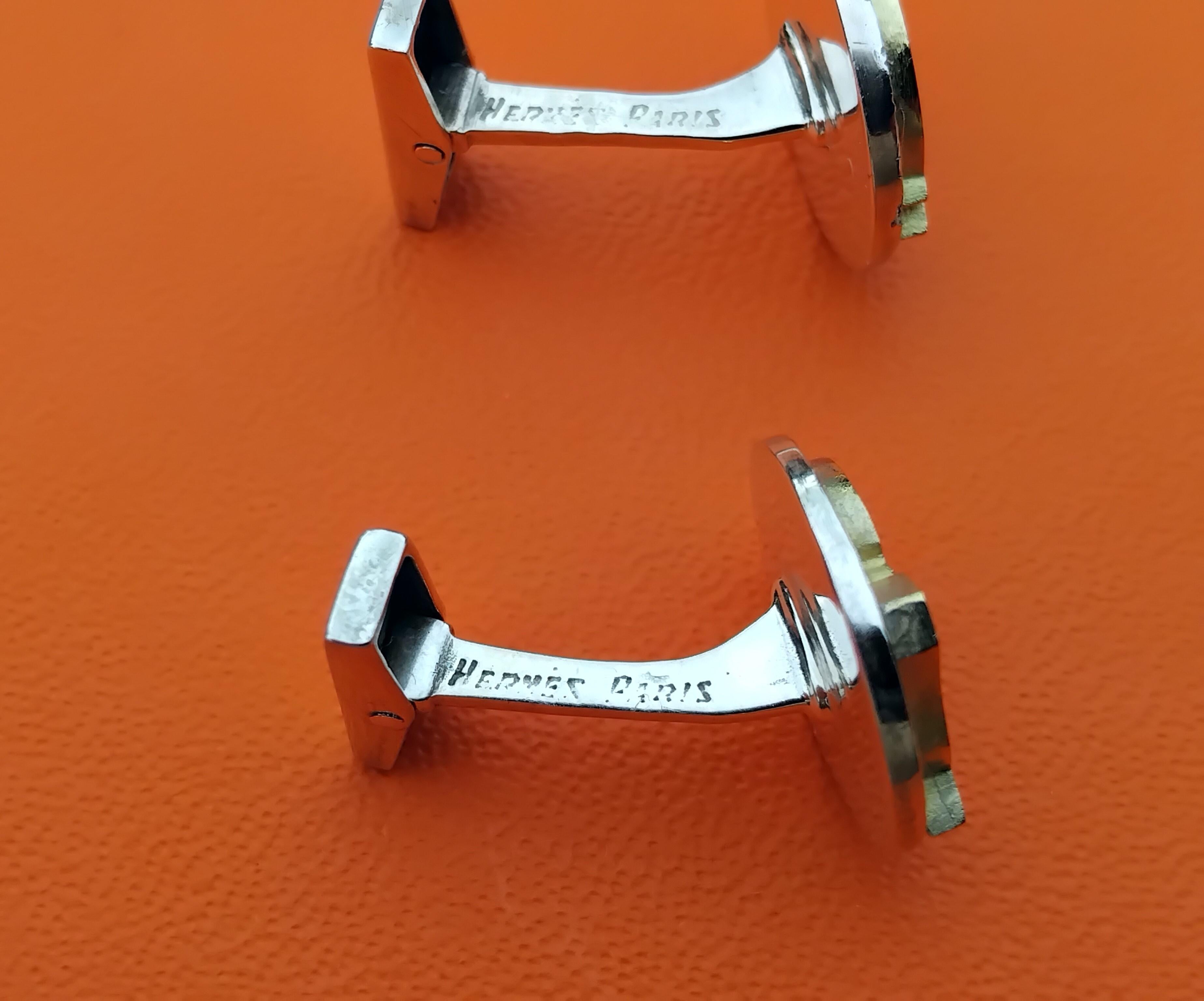 Hermès Horse Cufflinks Silver Vermeil Gaetan de Percin Equestrian Theme Texas 4
