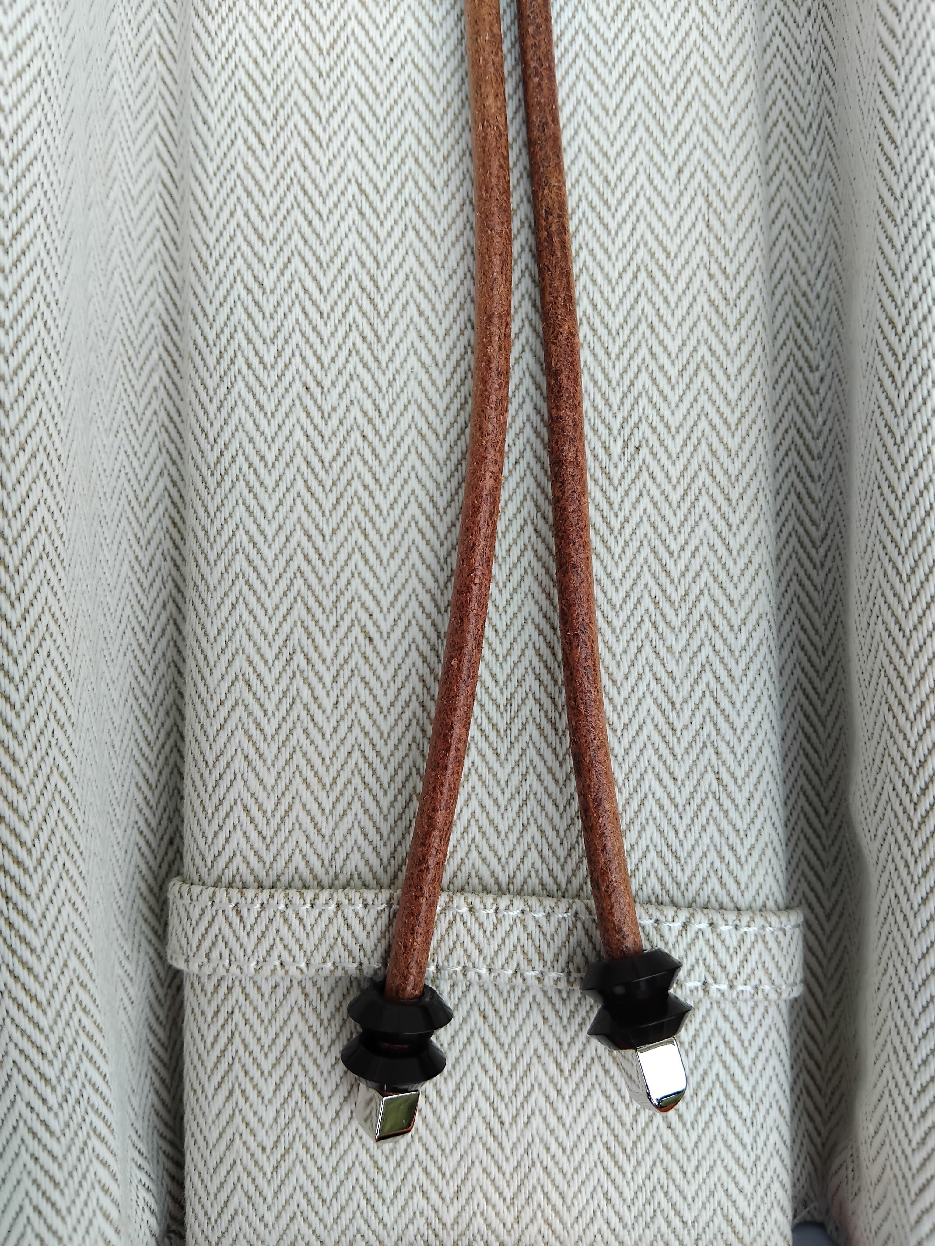 Hermès Horse Destrier Bolo Tie Palladium Leather Adjustable Necklace 1