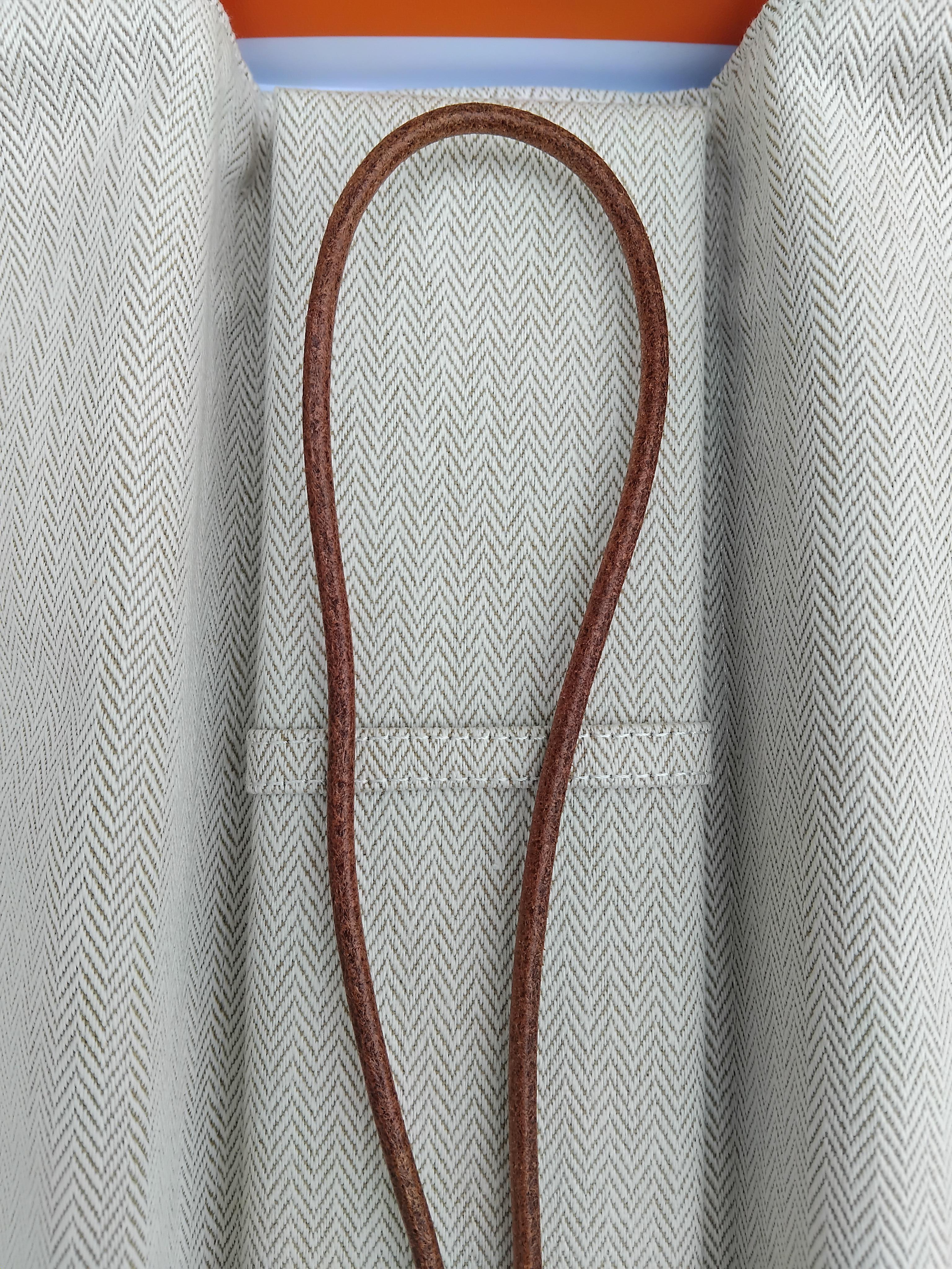 Hermès Horse Destrier Bolo Tie Palladium Leather Adjustable Necklace 2