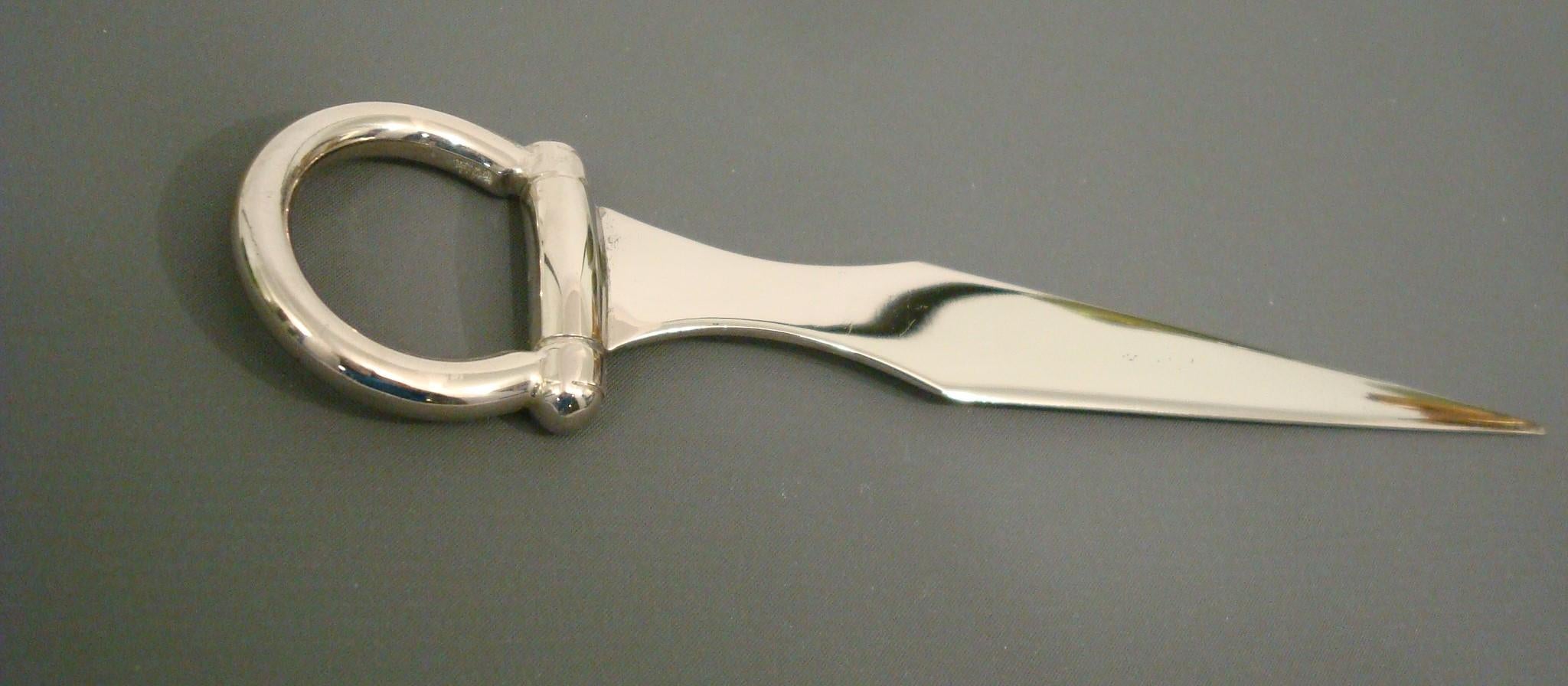 Hermes Pferd / Reiter Brieföffner, 1960er Jahre Frankreich (Versilbert) im Angebot