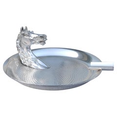 Hermès Vintage Guilloche Cendrier à tête de cheval par Ravinet d'Enfert