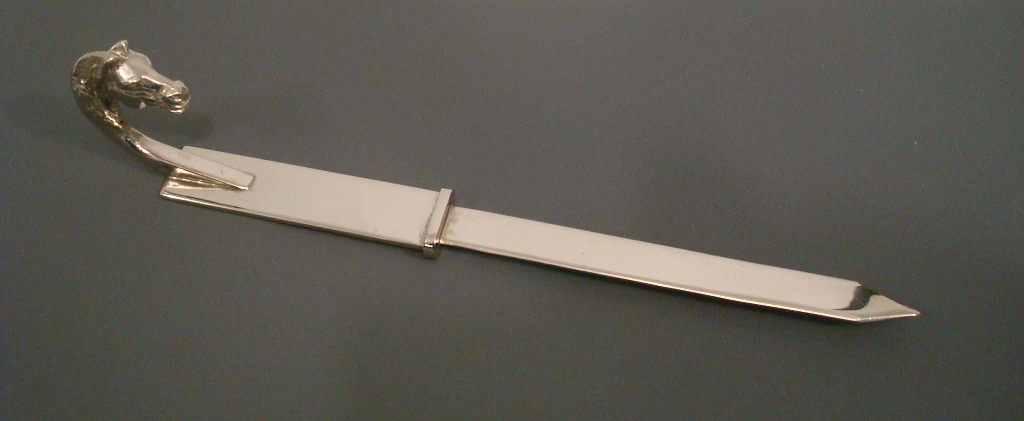 Hermes Pferdekopf / Reiter Brieföffner, 1960er Jahre Frankreich (Moderne der Mitte des Jahrhunderts) im Angebot
