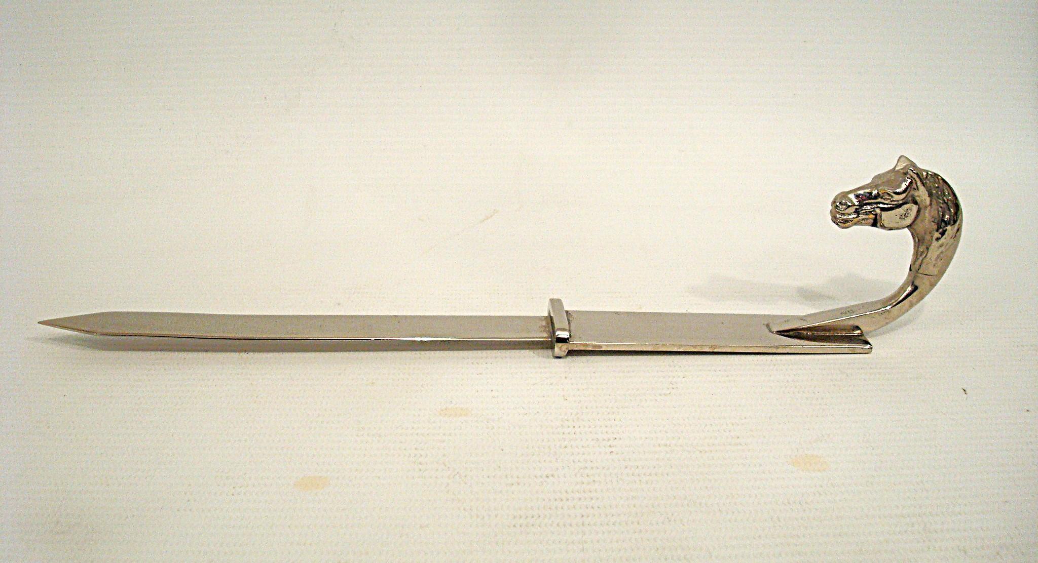 Hermes Pferdekopf / Reiter Brieföffner, 1960er Jahre Frankreich im Zustand „Gut“ im Angebot in Buenos Aires, Olivos