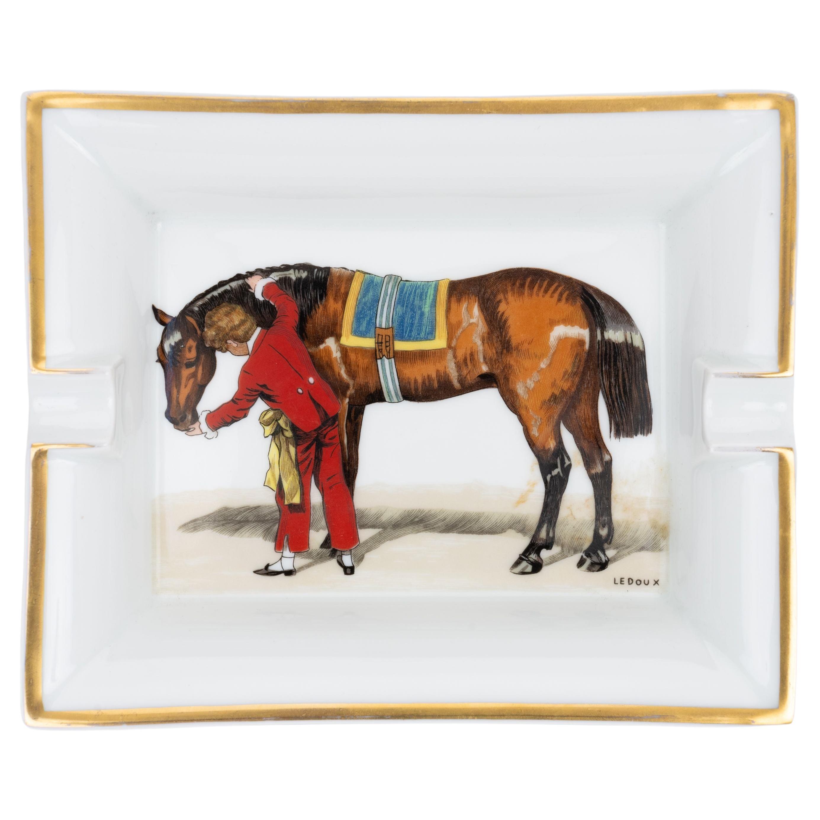 Cendrier en porcelaine Hermès Horse LeDoux