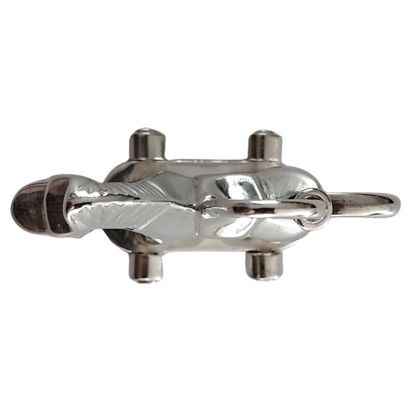 Gray Hermès Horse On Wheels Padlock Charm for Kelly Birkin Special Issue 2000 For Sale