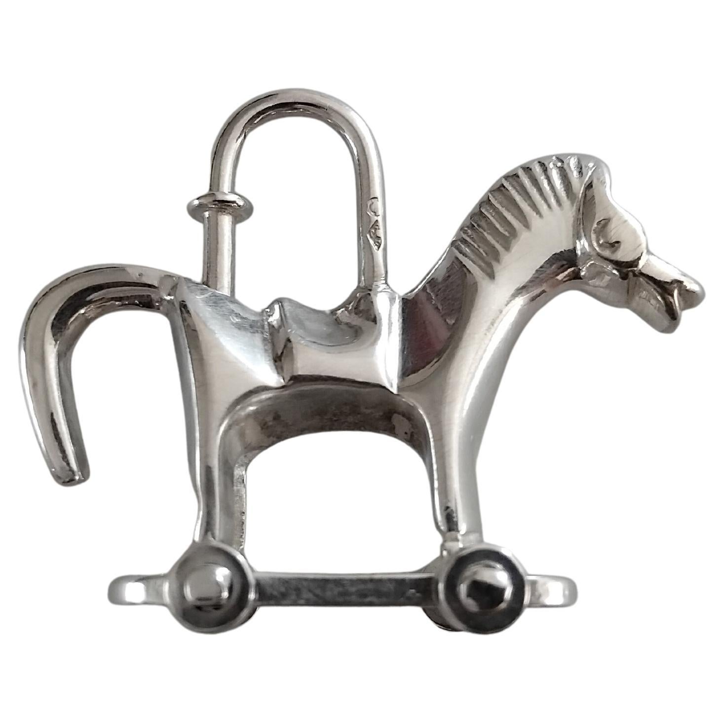 Women's Hermès Horse On Wheels Padlock Charm for Kelly Birkin Special Issue 2000 For Sale