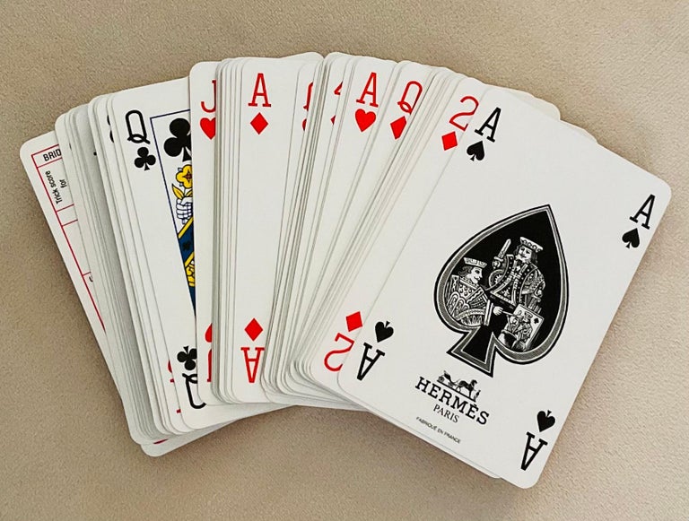Hermes Horse Pattern Playing Cards Trump Silver Edges 2Decks