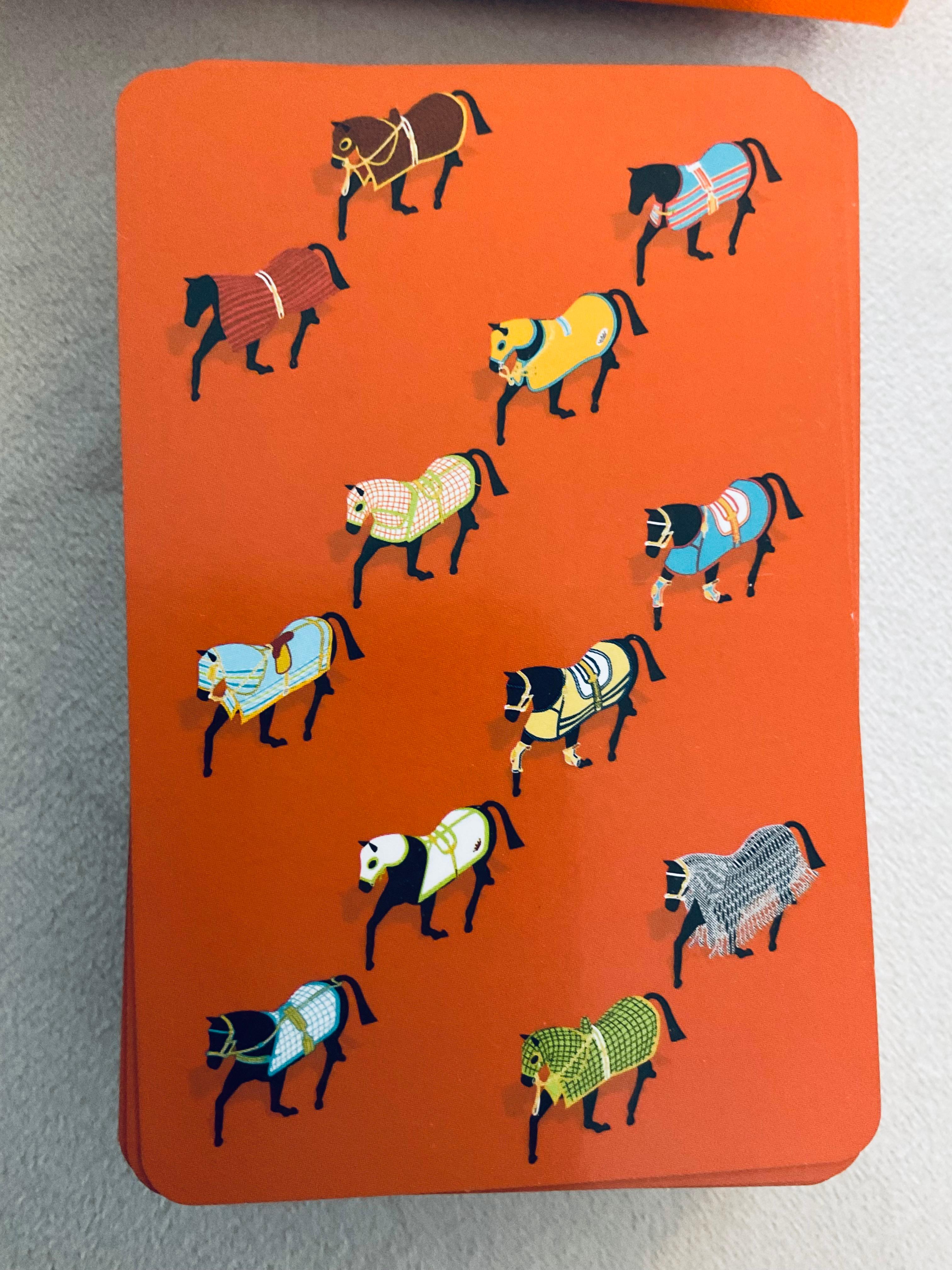 da uomo o donna Carte da gioco Hermes Horse Pattern Trump Silver Edges 2Decks Edizione Limitata in vendita