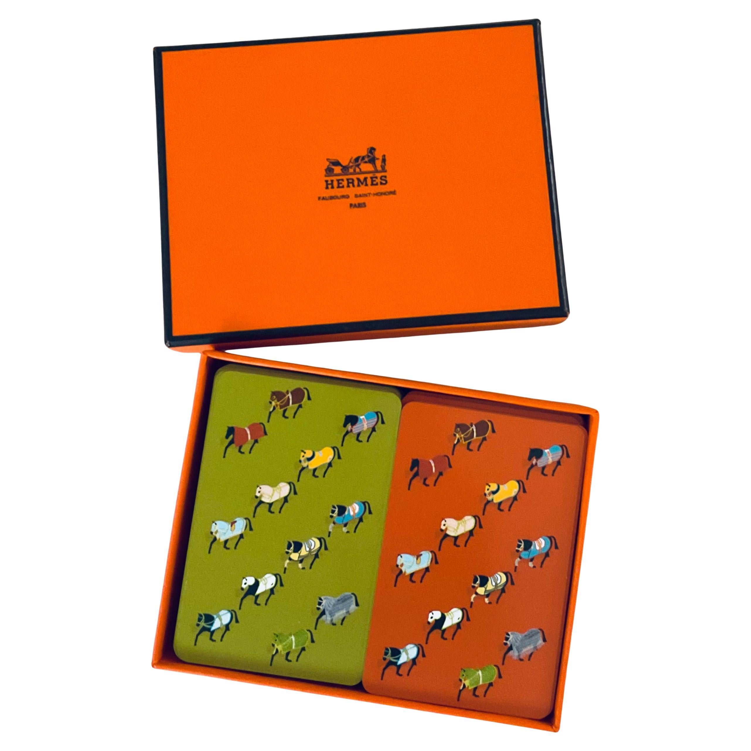 Hermes Horse Pattern Spielkarten Trump Silver Edges 2Decks Limited Edition