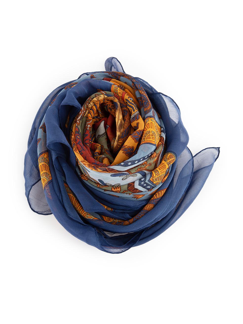 Hermès Horse Printed Silk Scarf In Excellent Condition For Sale In London, GB