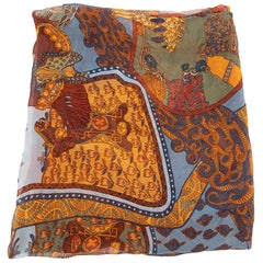 Hermès Horse Printed Silk Scarf