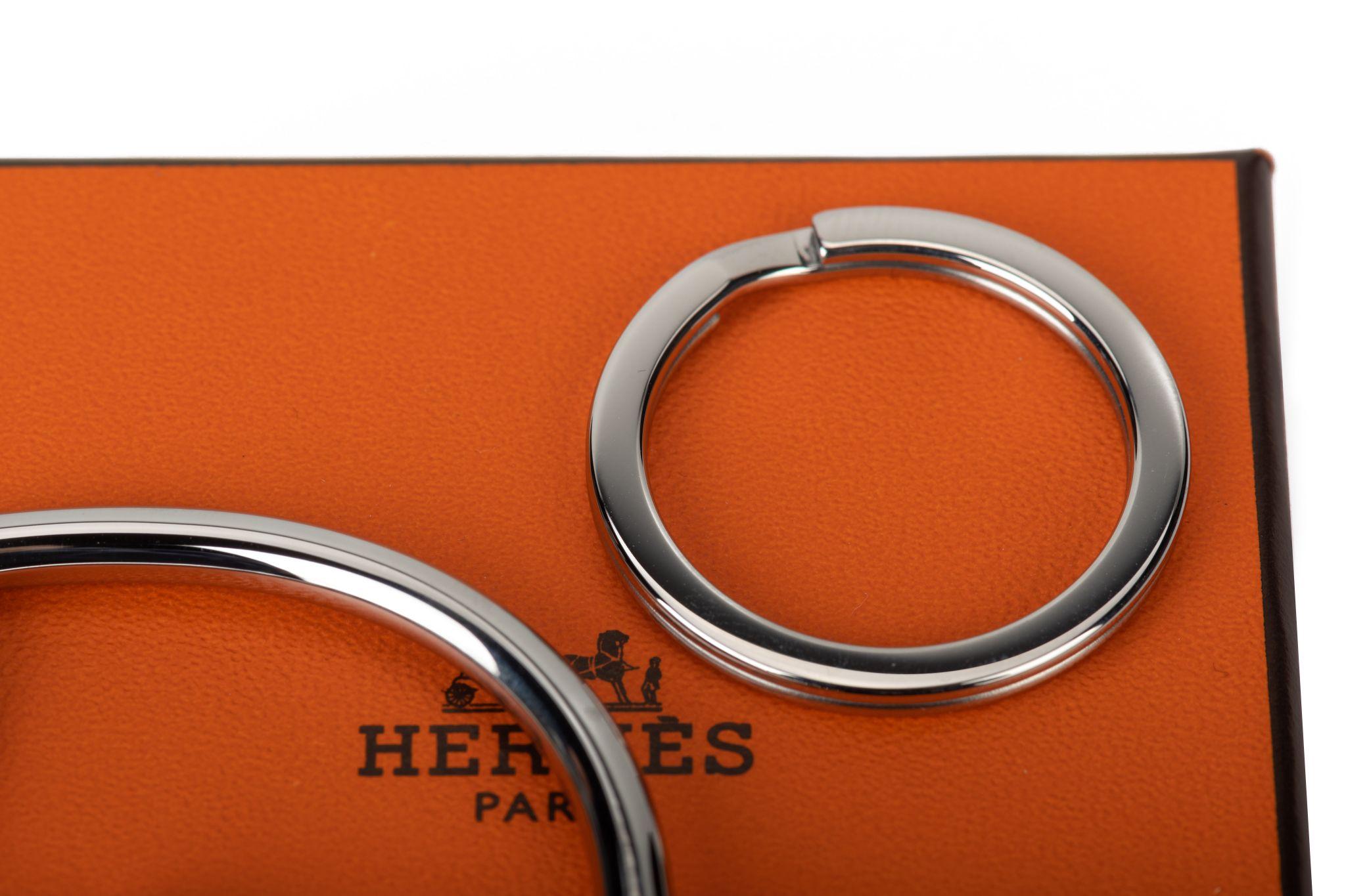 Women's or Men's Hermès Horse -Ring Keychain Palladium
