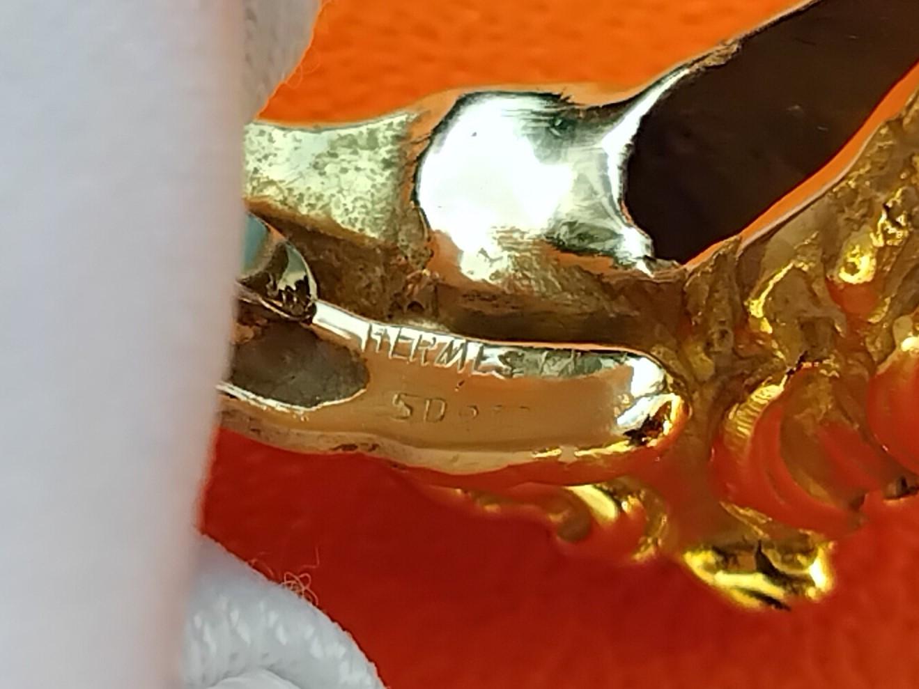 Hermès Horse Shaped Yellow Gold Ring Size 8 For Sale 14