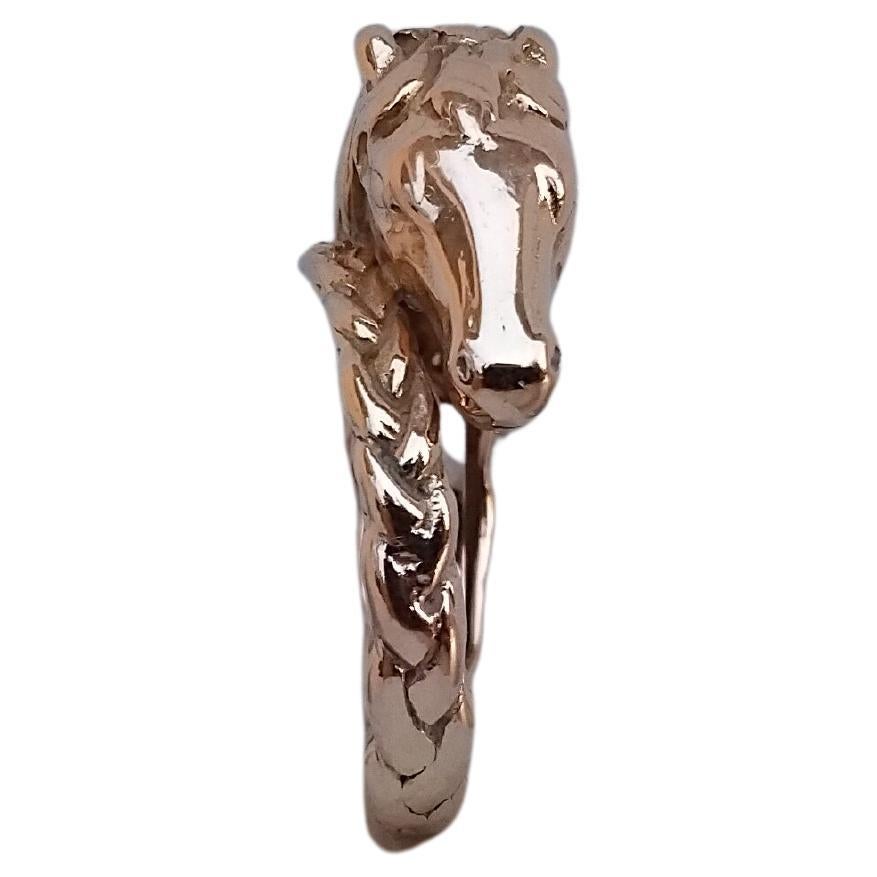 Hermès Horse Shaped Yellow Gold Ring Size 8 For Sale 17