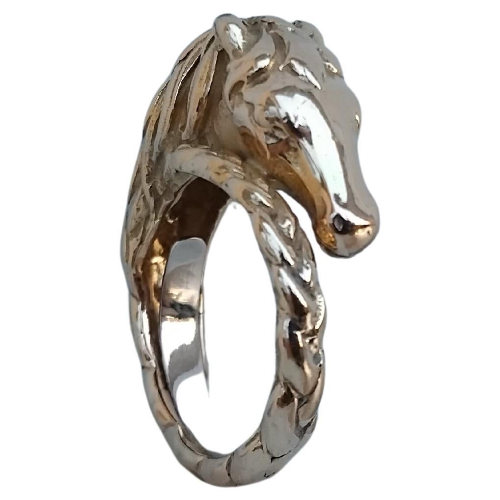 Hermès Horse Shaped Yellow Gold Ring Size 8 For Sale 3