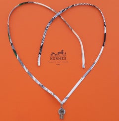 Hermès Horse Show Ribbon Pendant Necklace Equesrian Rosette Charm
