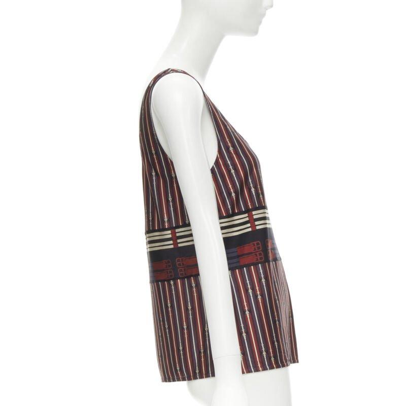 HERMES Fibbia con morsetto rosso e bianco con stampa a collo alto FR38 S In condizioni ottime in vendita a Hong Kong, NT