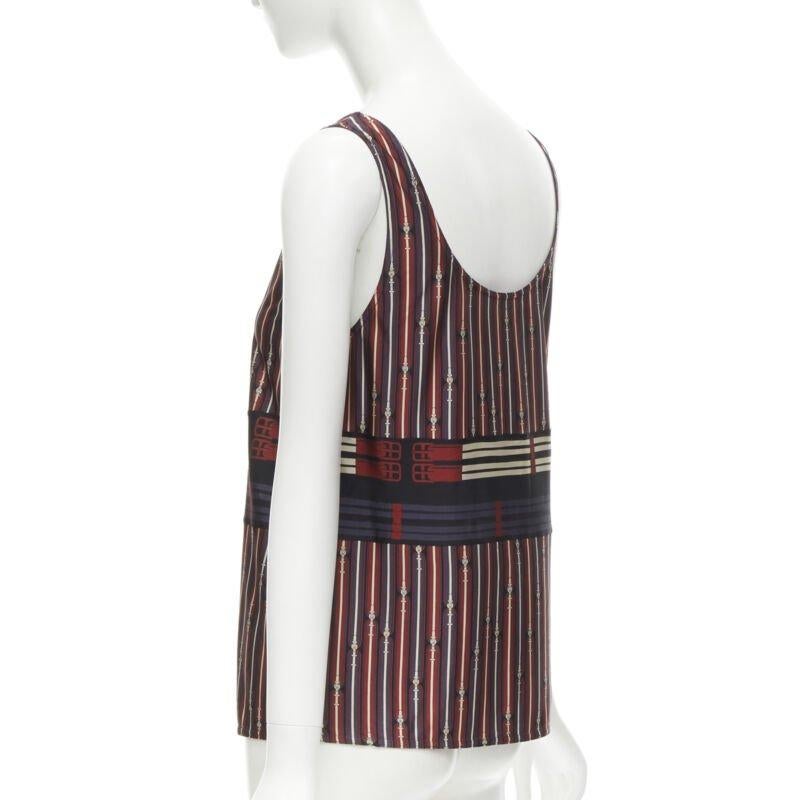 HERMES Fibbia con morsetto rosso e bianco con stampa a collo alto FR38 S in vendita 1