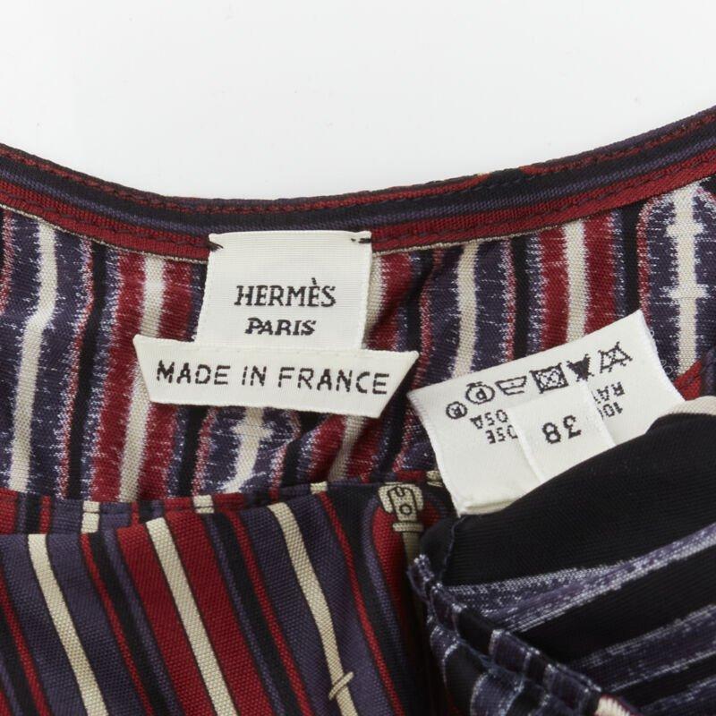 HERMES Fibbia con morsetto rosso e bianco con stampa a collo alto FR38 S in vendita 2