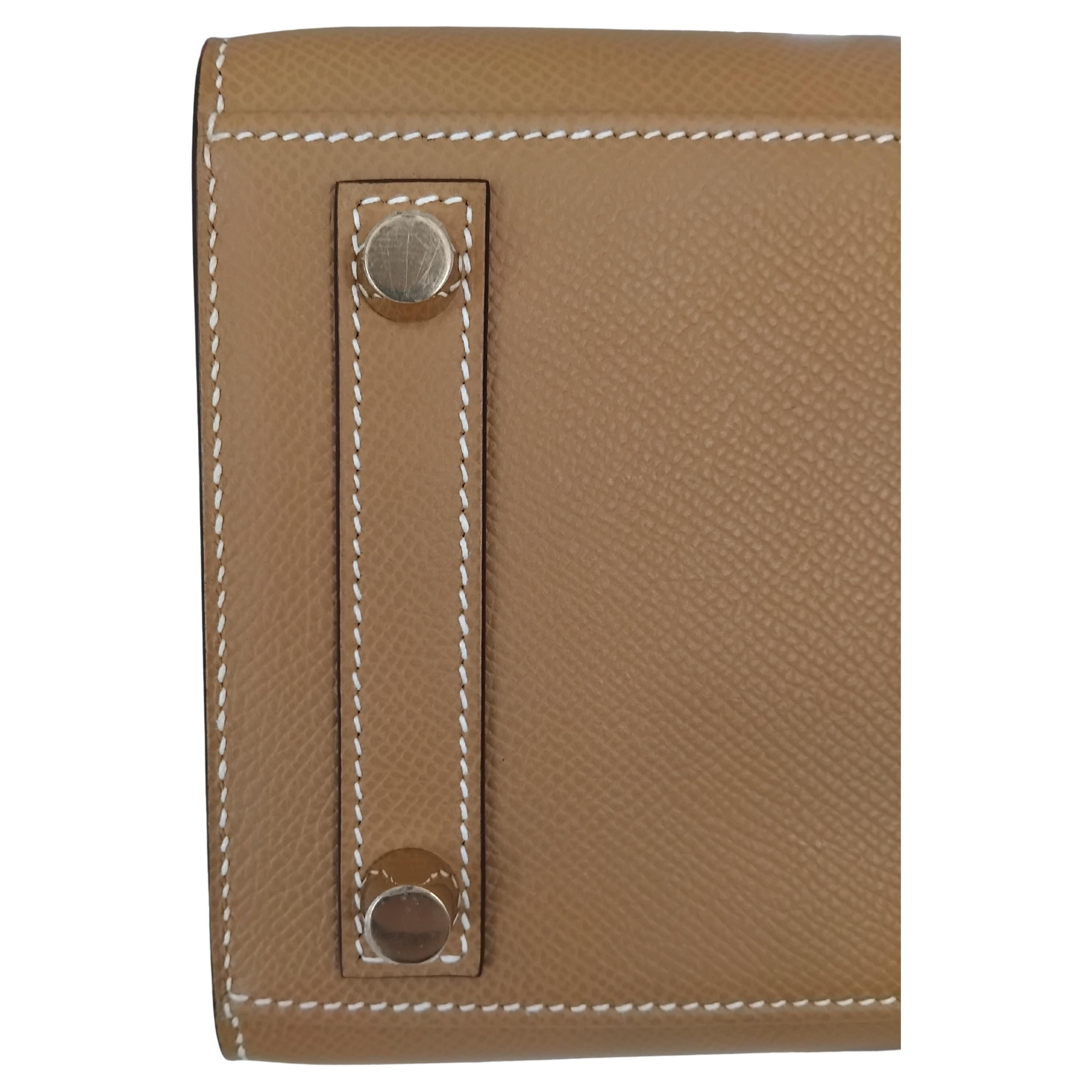 Hermès Hufeisen Birkin 25 cm Sellier Biscuit Craie Epsom Leder im Angebot 5