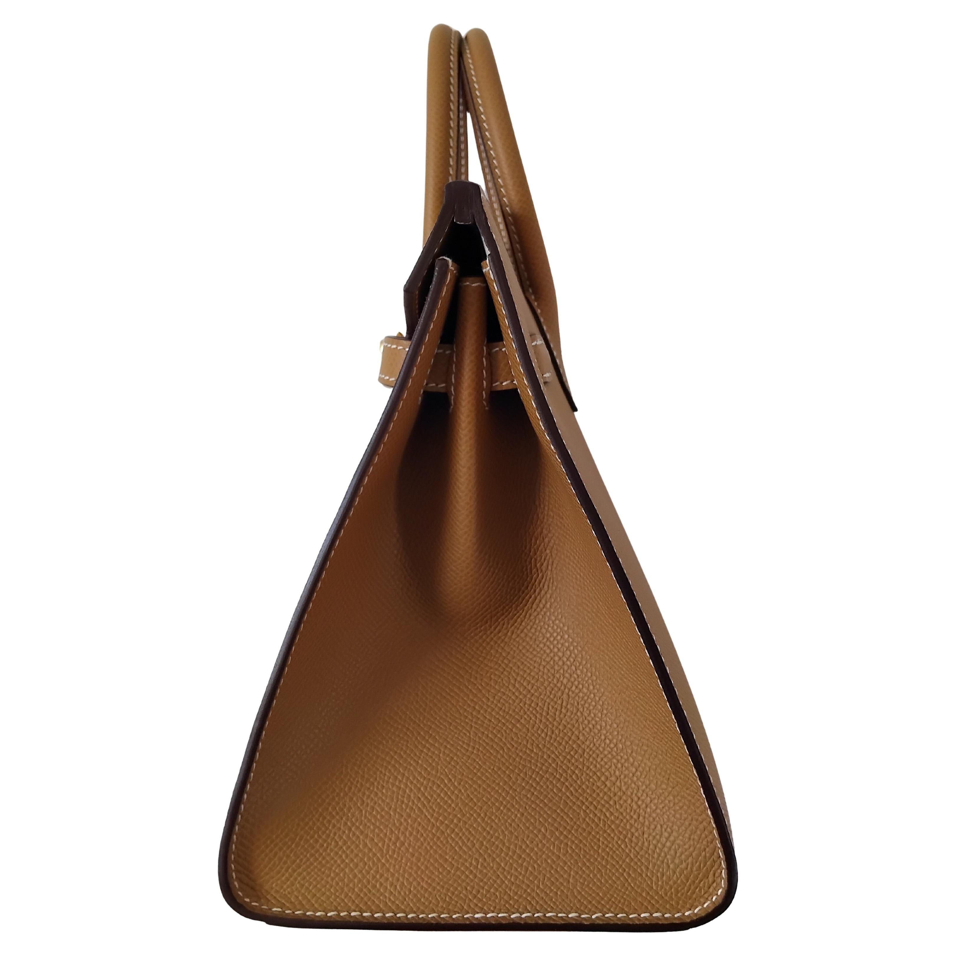 Hermès Hufeisen Birkin 25 cm Sellier Biscuit Craie Epsom Leder im Angebot 10