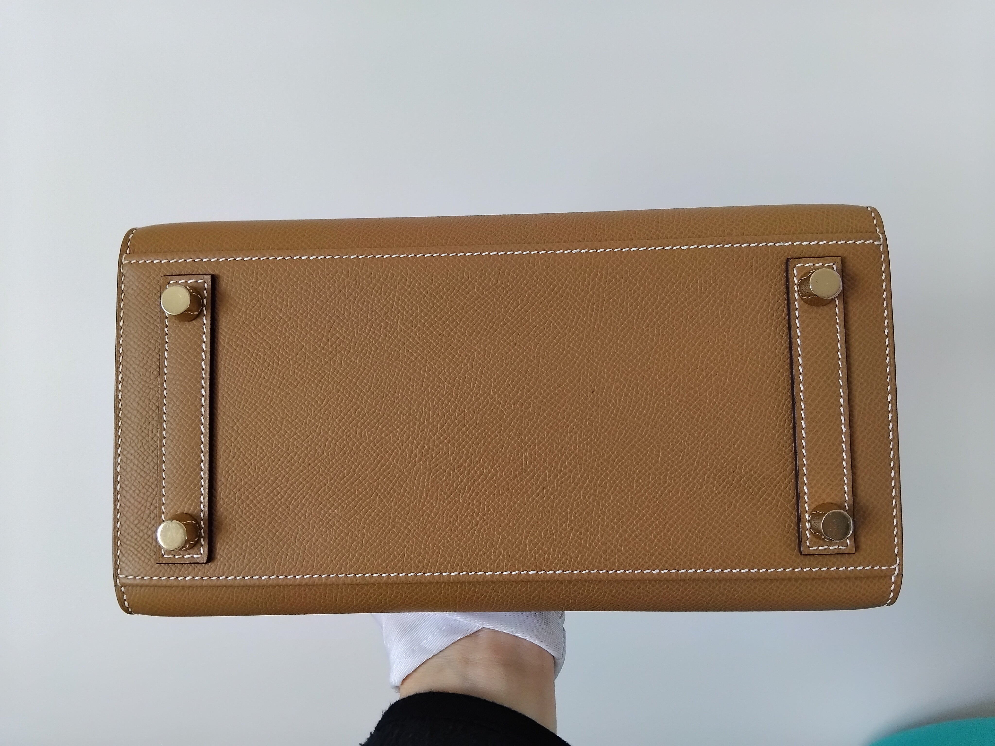 Hermès Hufeisen Birkin 25 cm Sellier Biscuit Craie Epsom Leder im Angebot 11