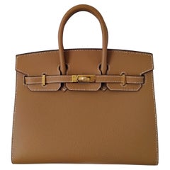 Hermès Horseshoe Birkin 25 cm Sellier Biscuit Craie Epsom Leather