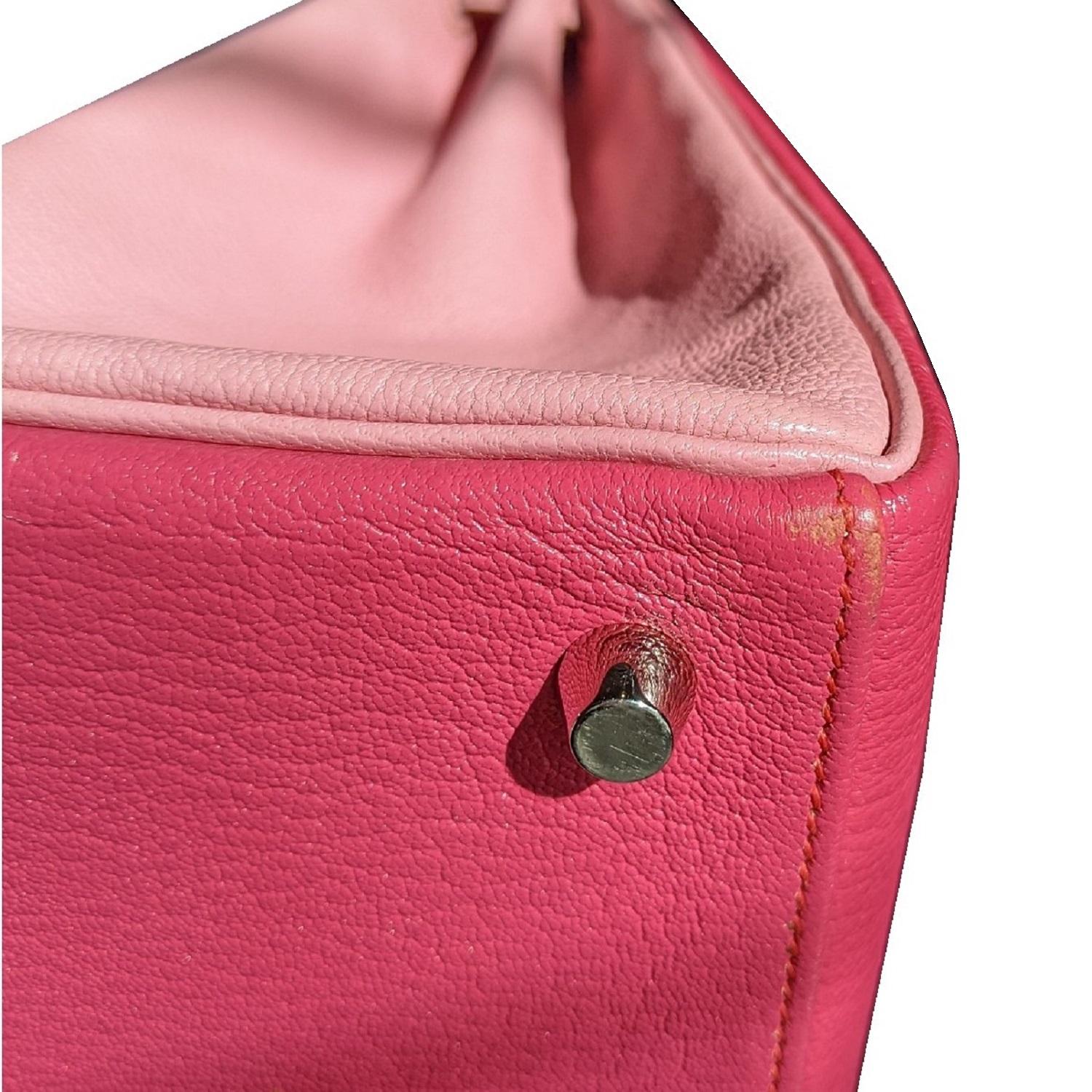 Pink Hermès Horseshoe Stamp Bi-Color Kelly 28 Bag
