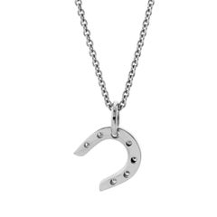 Hermes Horseshoe White Gold Diamond Necklace