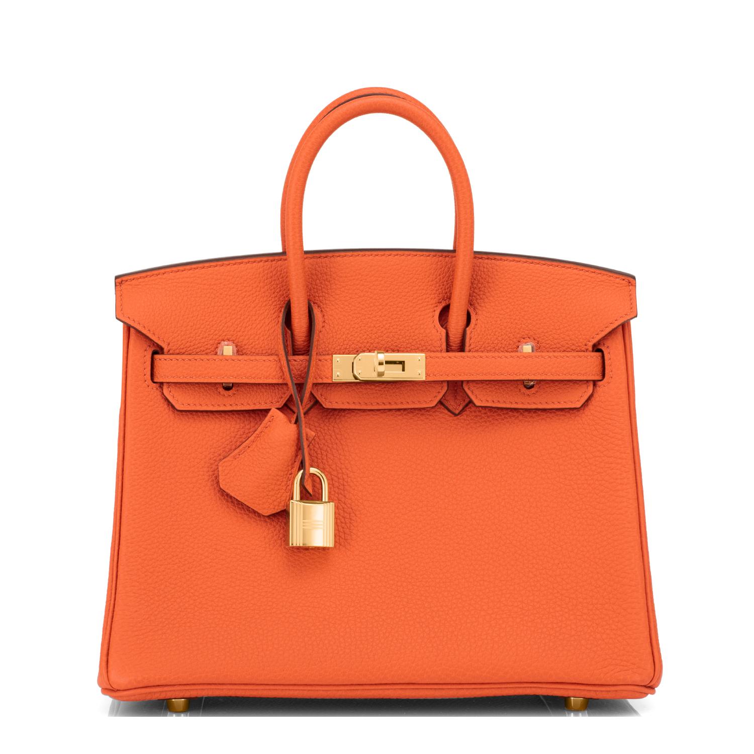 Hermes HSS Birkin 25 Classic Orange and Gold Tan VIP Order Bag W Stamp 2024 In New Condition In New York, NY