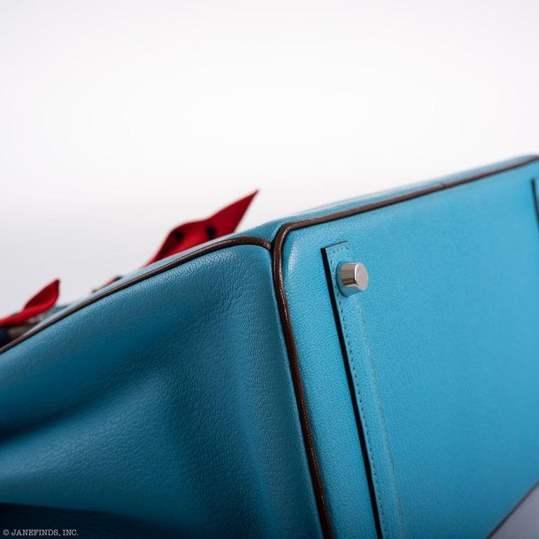 Hermes Birkin Bag 30cm HSS SO Tri-Color Blue Aztec, Parme and Gris