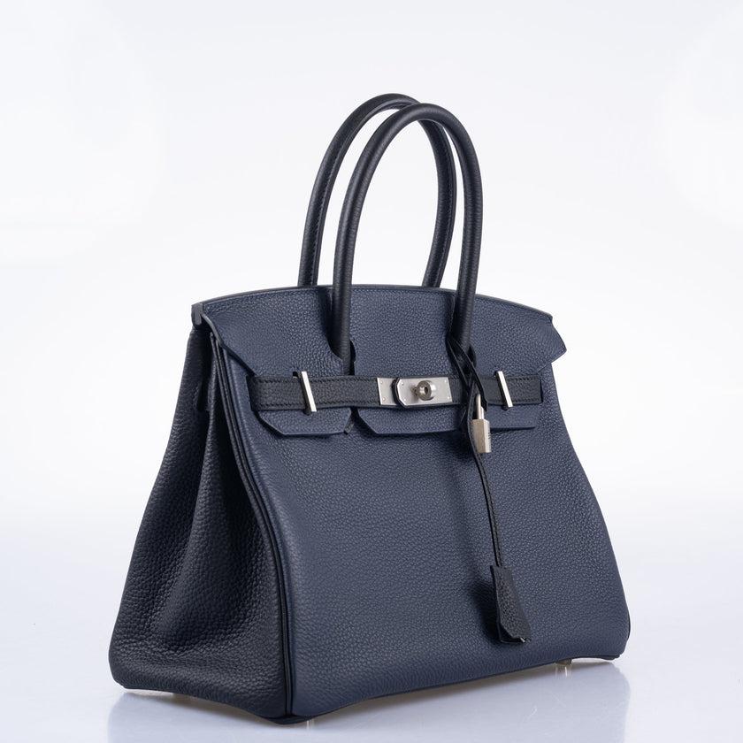 Hermès HSS Birkin 30 Blue Nuit & Black Togo Brushed Palladium Hardware

While special order HSS Birkins have the potential to be unique combinations, there are some that seem more common than others. This example, though, stands out. Most HSS