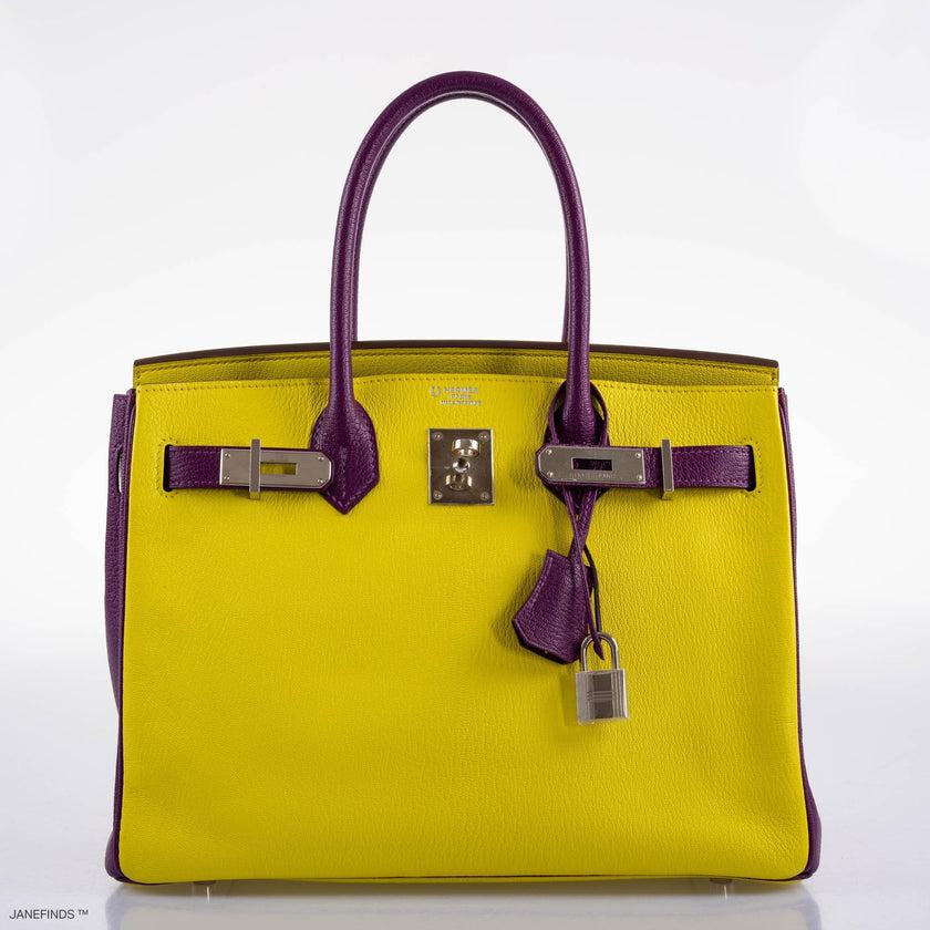 Hermès HSS Birkin 30 Lime and Anemone Chevre Leather Gold Hardware Bag ...