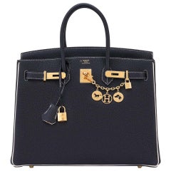 Hermes HSS Birkin Black Craie "Chalk" Off White 35cm Bag VIP World Exclusive