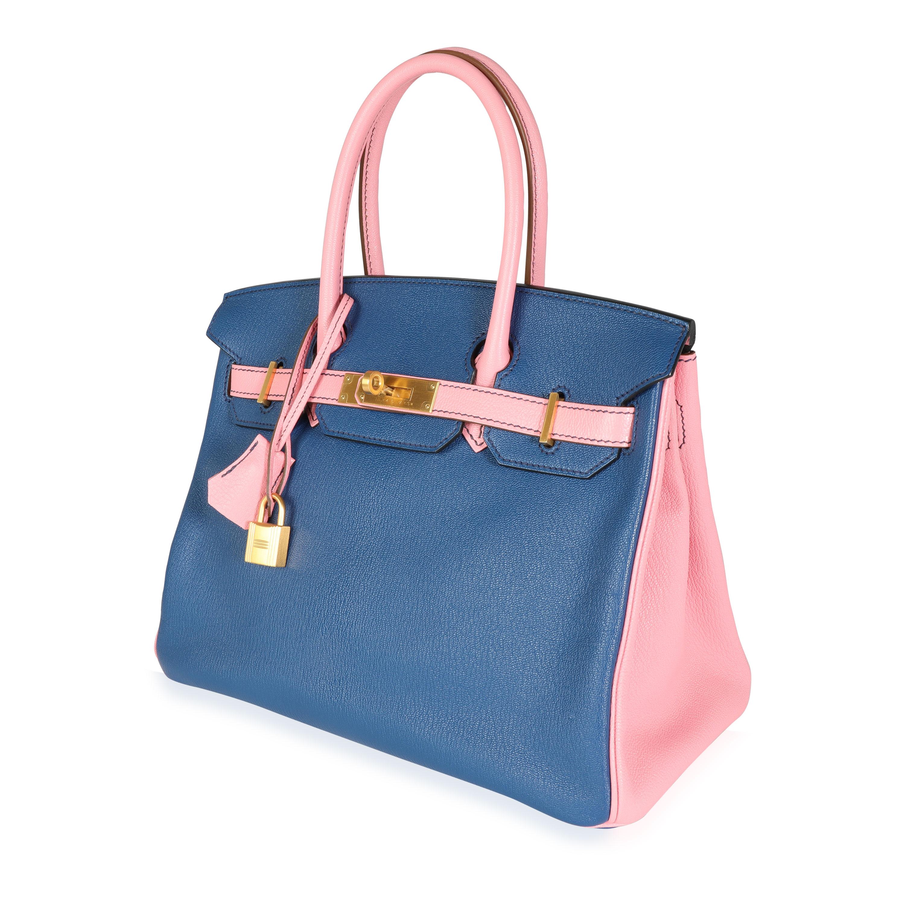 Hermès HSS Bleu Saphir & Rose Confetti Chévre Birkin 30 BGHW Excellent état - En vente à New York, NY