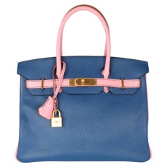 Hermès HSS Bleu Saphir & Rose Confetti Chévre Birkin 30 BGHW