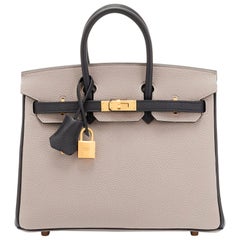 Hermes HSS Bi-Color Gris Asphalte and Gold Togo Birkin 25cm BGHW – Madison  Avenue Couture